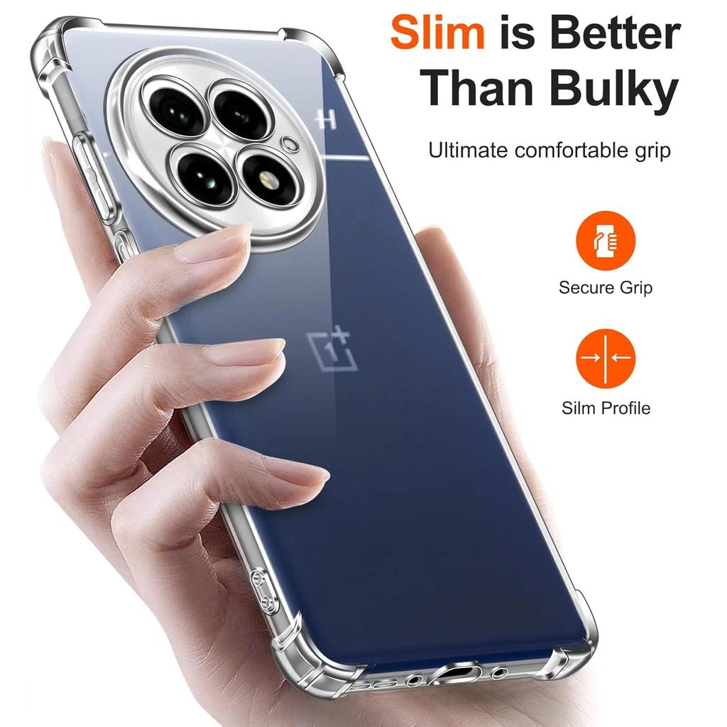 Luxury Clear Case For OnePlus 13 12 11R 10 Pro 10T Shockproof Cases For OnePlus Nord 4 Airbag Bumper Soft Back Cover Accessories