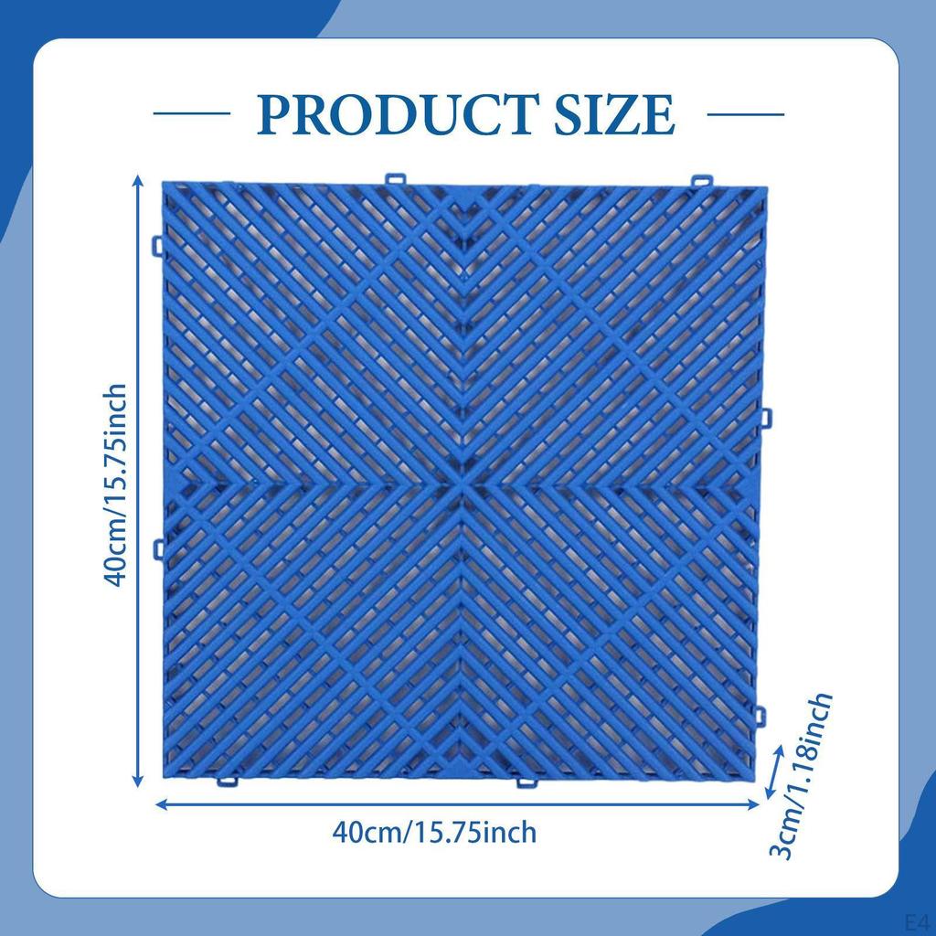 Floor Tile Interlocking Drainage Mat Modular Cushion Indoor Outdoor Shock Absorbing Nonslip PP