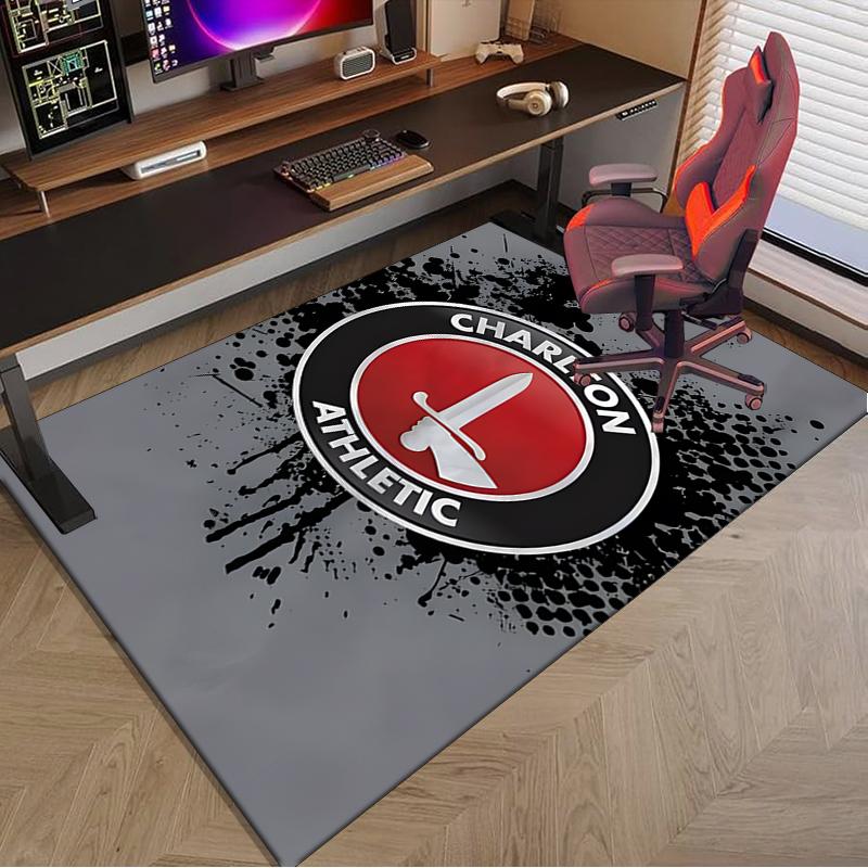 1PC Football Charlton-Athletic Crest Rug Game Carpet, Floor Mat for Bedroom Living Room Entryway Rug, Home Decor Idea Gift for Christmas birthday