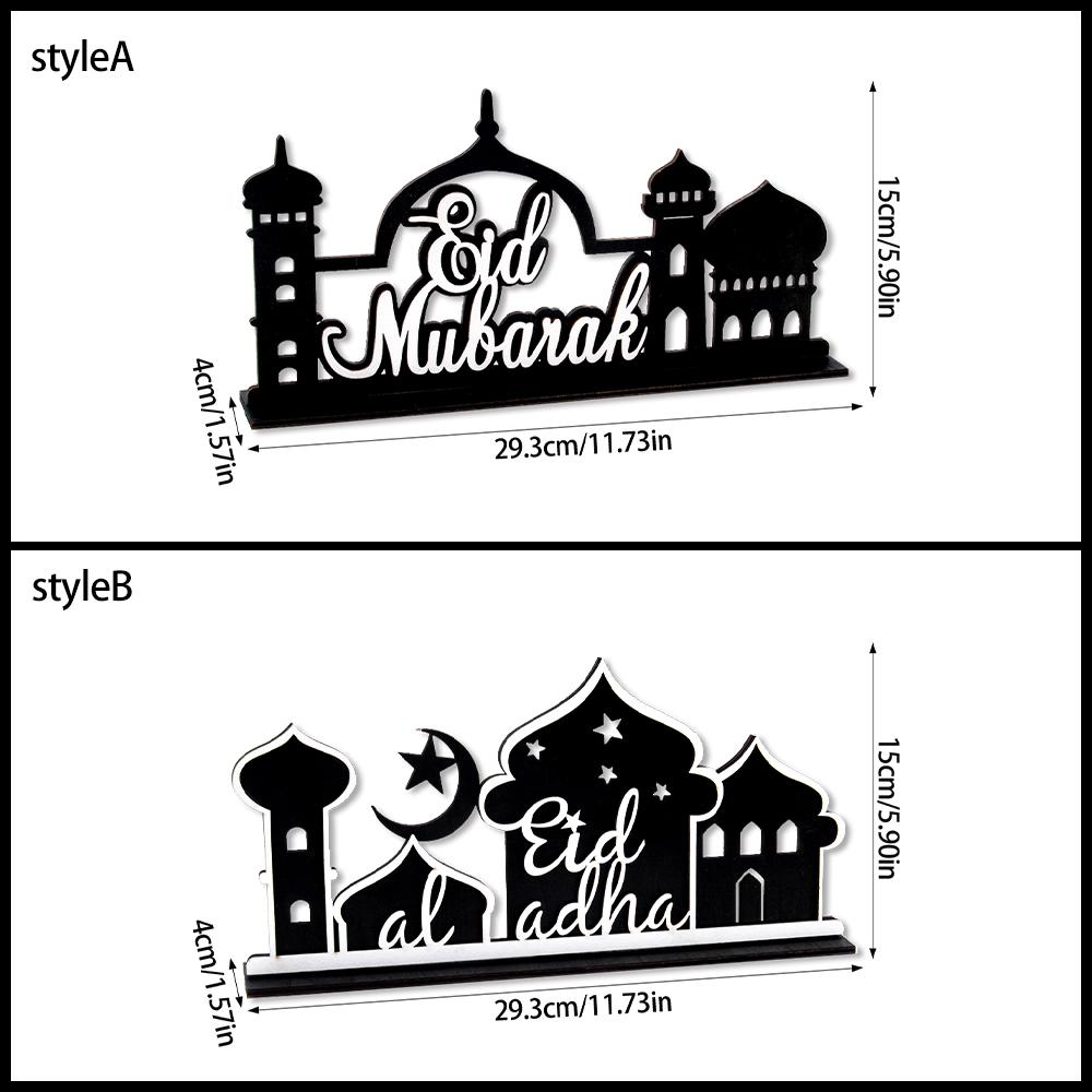 Ramadan Bordsdekoration Trä Akryl Måne Stjärna Slott Eid Mubarak DIY Hem Kareem Ramadan Dekoration Islamisk Muslimsk Fest Gåva
