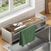 Stainless Steel Chopsticks Storage Rack Large Capacity Sink Draining Rack  Bathroom