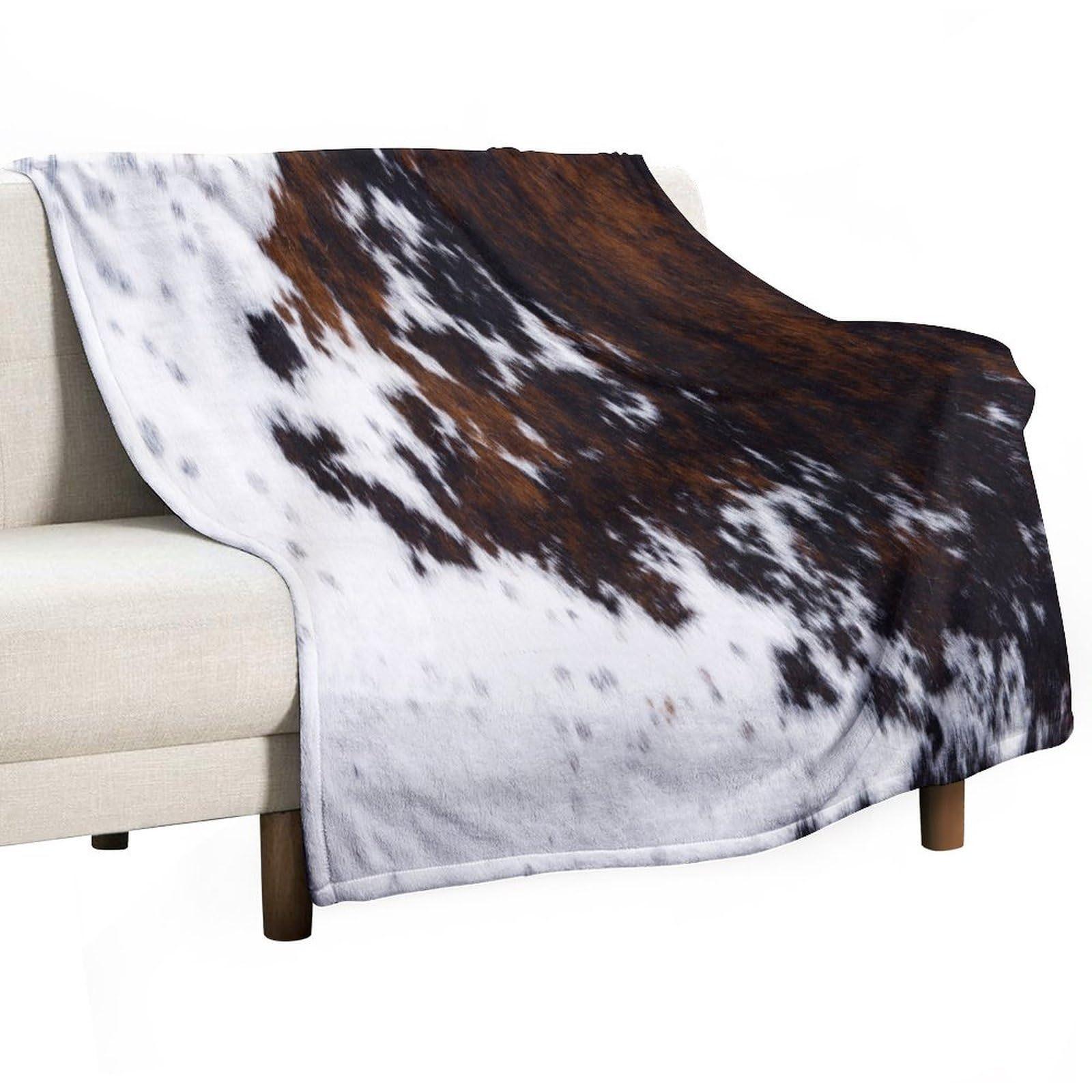 

Cow Skin Texture Series digital-printed polyester Bedroom velvet flannel cover blanket Fleece soft sofa cover blankets for beds 75x90cm