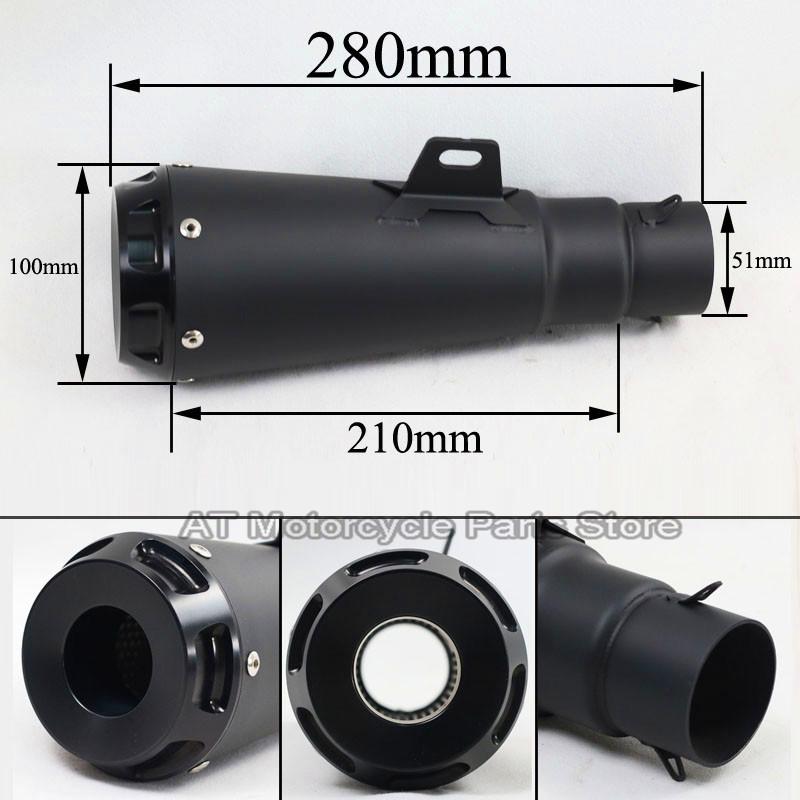 Universal Inlet 51mm Motorcycle Exhaust Muffler Motocross Pipe For Suzuki Gsr 600 Cb650f Trk 502 Nc750x Escape Moto Univer CNC