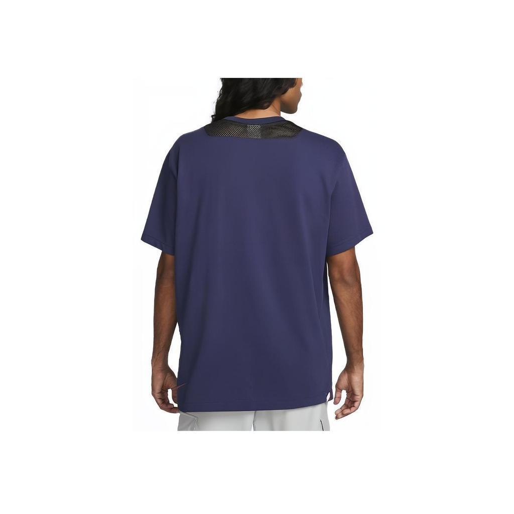 Nike FFF Logo Color Block Pocket Design Round Neck Loose Short Sleeve T-Shirt Men Tops Navy-Blue DN1157-410