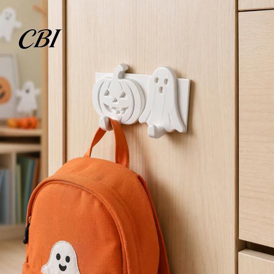 Pumpkin Face Hook Ghost Key Hook, 3D Printed Halloween Wall Decor, Adhesive No Drill Self Holder, Hanging Cute Hooks