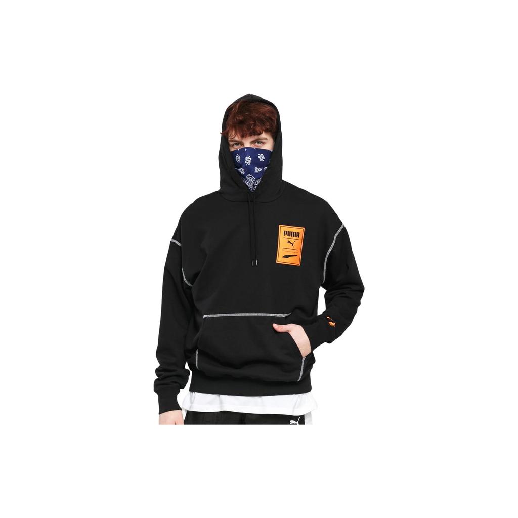 Puma Casual Printed Hoodie Men Tops Black 597886-01