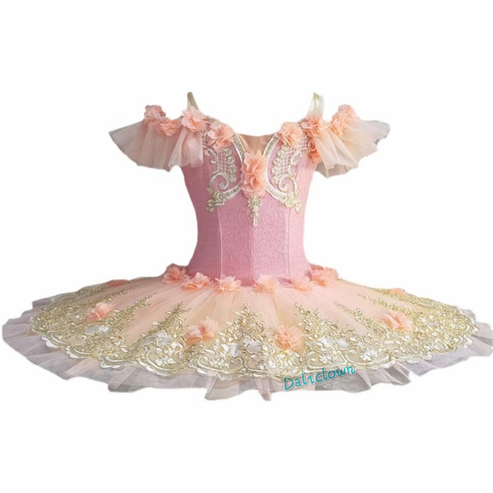 Vuxna Barn Blomsterflickor Professionell Balett Tutu Klänning Kvinnor Prinsessa Platt Pannkaka Svansjön Ballerina Scen Danskostym