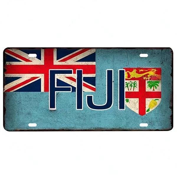 Metal Flag Sign Wall Decor 15x30 Cm Gift for Bar Cafe Office