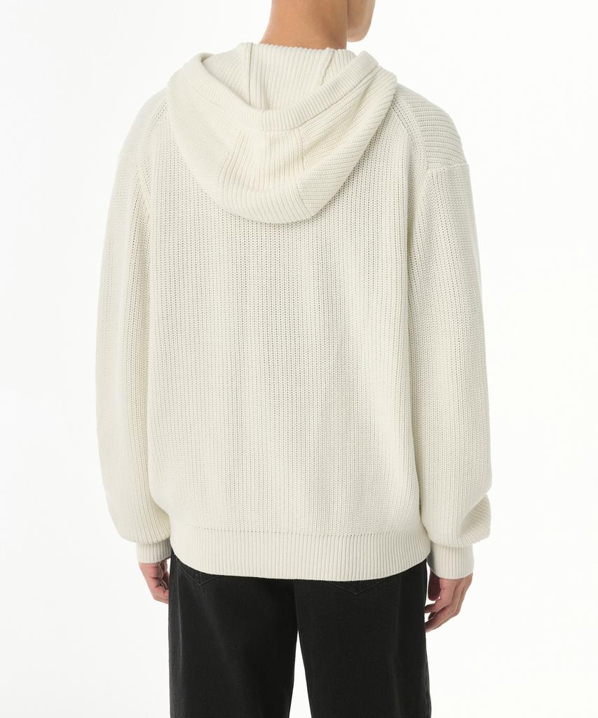 MUSINSA STANDARD Ribbed Knit Hooded Zip-Up [Cream]