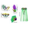 2Pcs Mardi Gras Outfit Mardi Gras Poncho Scarf Shawl Masquerades Mask Mardi Gras Costume Accessories for Carnivals Party