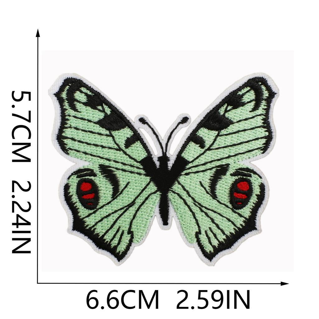 Butterfly World Embroidery Cloth Sticker Colored Flower Butterfly Computer Embroidery Label Clothes Decorative Patch Sticker Blue Butterfly