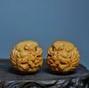 Cypress Wood Lion Head Pixiu Hand Massage Ball for Seniors