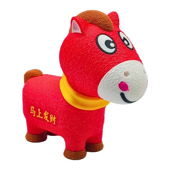 

3D Printed Horse Figurine Chinese New Year Mascot Horse Model with Flexible Joint Collectible Horse Ornament for Home Office Executive Desk Decor B