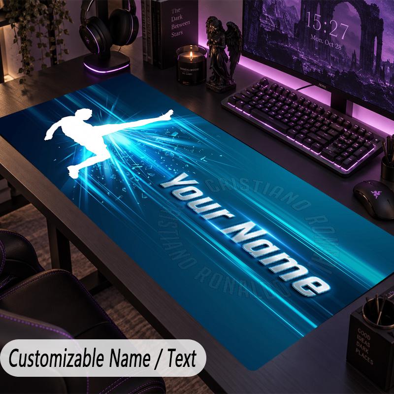Large Mouse PadCristiano Ronaldo Custom Name Text Personalized Desk Mat Non Slip Gaming Pad