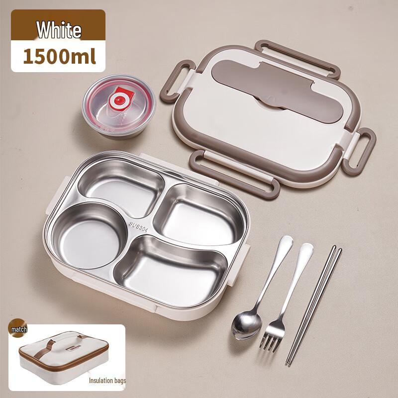 Portable Microwave Bento Box with Soup Bowl & Cutlery Set