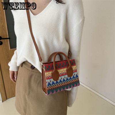 Taschen für Frauen Modische und vielseitige Handtaschen Ethnischer und westlicher Stil Einzelne Schulter Umhängetasche Kleine quadratische Taschen