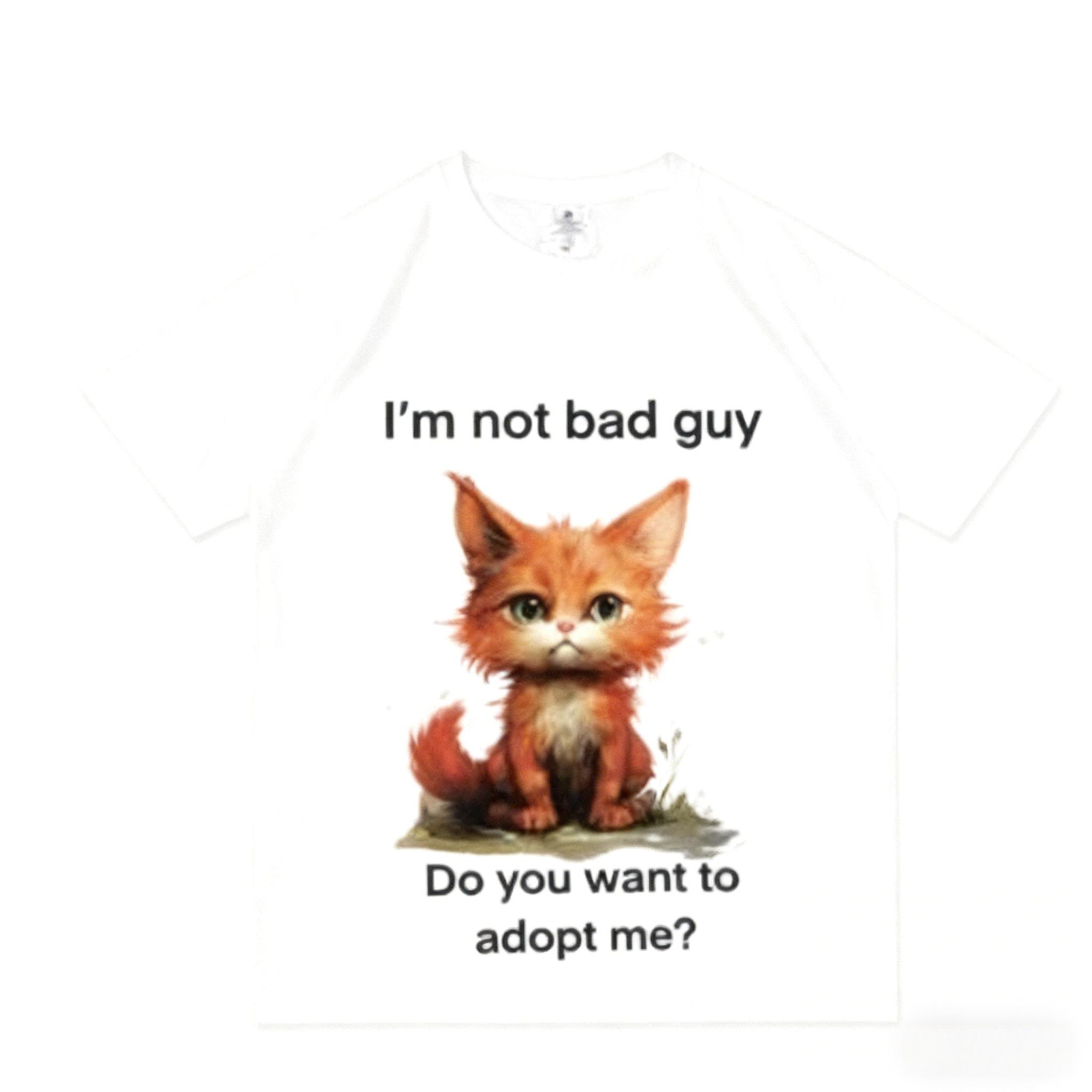 

Милая оранжевая кошка Графика и Текст «Я не плохой парень Хочешь меня усыновить» Идеальный Повседневный Стиль Красная Мода Унисекс Повседневная Футболка 4XL