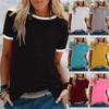 Women's T-shirt Fun Stripe Printed Top Fashionable and Minimalist Pattern Summer Leisure Women's Clothing Street Clothing