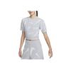 Nike Sportswear Phoenix Cozy All-Over Print Cropped Casual Short Sleeve T-Shirt Women Tops Light-Smoke-Grey FD4287-077