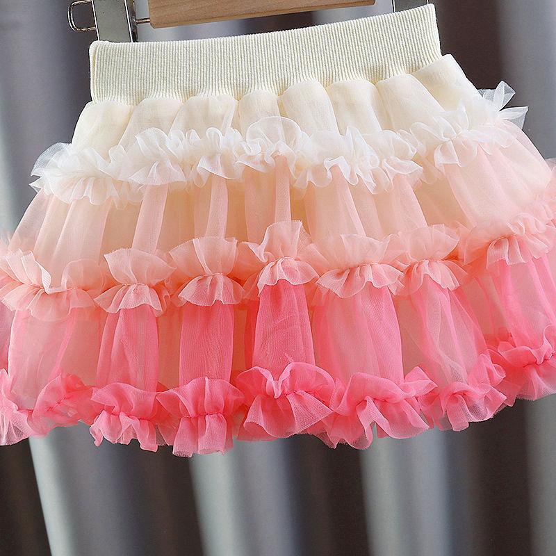 Falda de Media Longitud para Niñas Verano Nuevo Estilo Falda Tutú para Niñas Falda de Hilo Abullonada para Niños Falda Corta de Princesa para Bebé