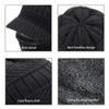 New Woolen Yarn Skullies Beanies Hats Windproof With Brim Winter Beanies Warm Ring Scarf Thickening Ski Mask Caps Outdoor
