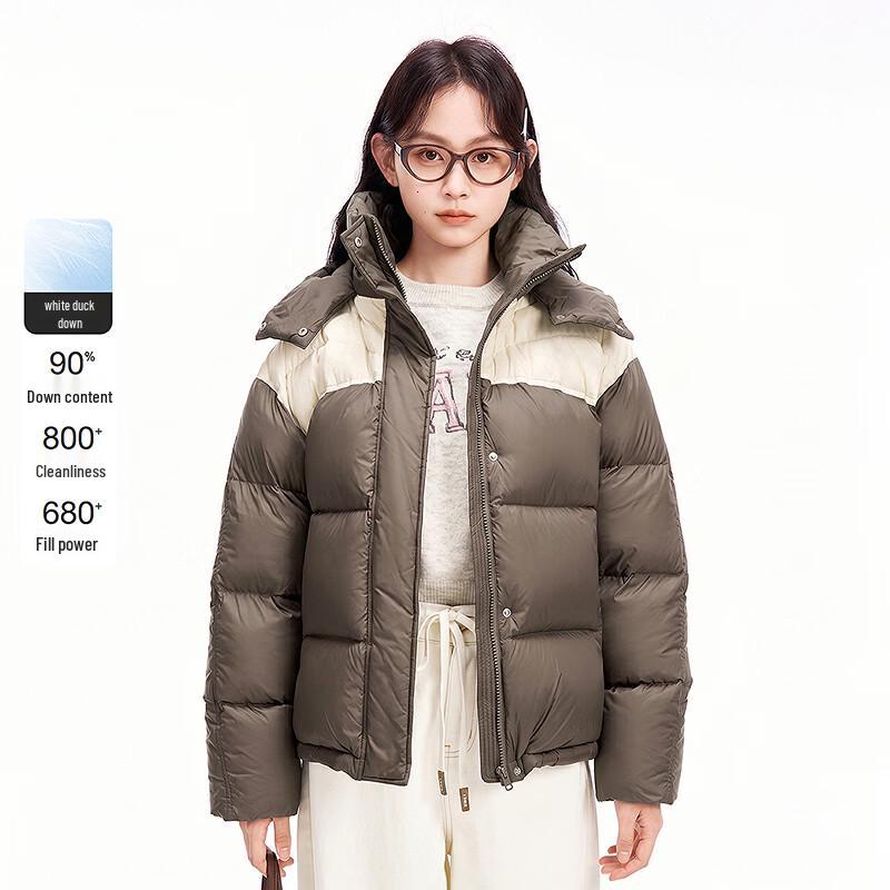 LEDING Women s Short Hooded Puffer Down Jacket M
