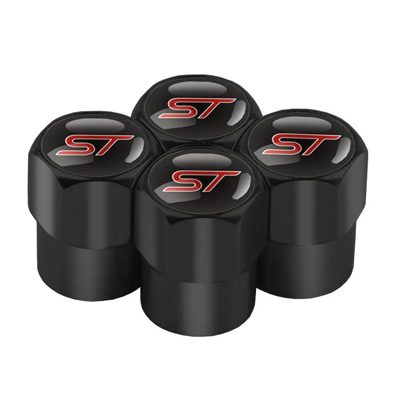 4Pcs Car Wheel Tire Valve Caps Air Stem For Ford ST Line Focus X 2 3 Mondeo Fiesta Kuga MK2 MK3 MK4 Tyre Car Auto Accessories