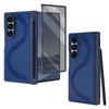 Business Magnetic Hinge Protect Leather Case for Samsung Galaxy Z Fold 8 7 6 with Anti-peep Glass Screen Film & S Pen Slot Cover
