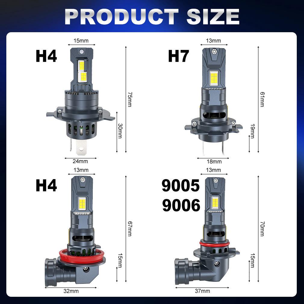 2 Adet 32000LM H4 LED Far Ampulü Mini Turbo H7 H11 LED H8 9005 HB3 9006 HB4 70W Araba Sis Lambası Yüksek/Düşük Işın Far Otomatik Tak-Çalıştır Lamba 6500K Beyaz