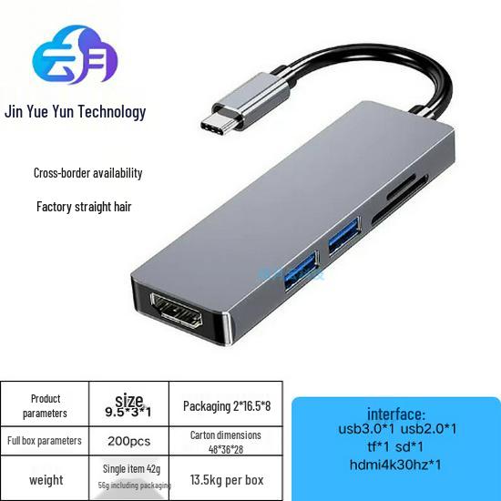 USB-C Docking Station with HDMI 4K Output, USB 3.0 Ports, and PD100W Charging