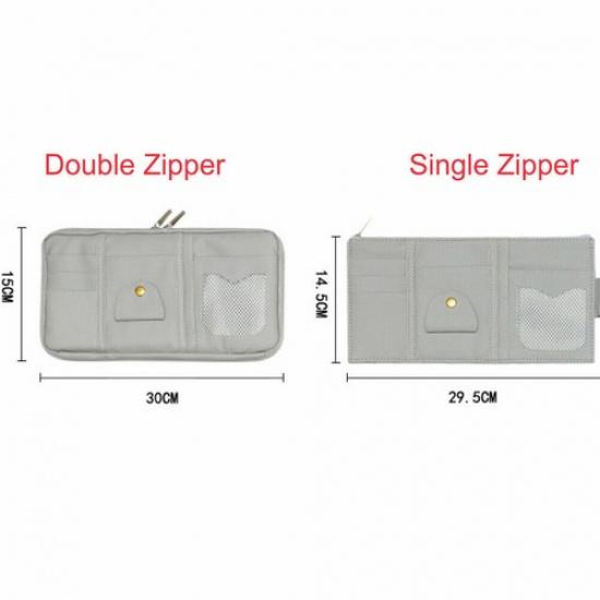 Car Sun Visor Organizer Pouch Bag Muti Pocket Card Faux Leather Storage Holder
