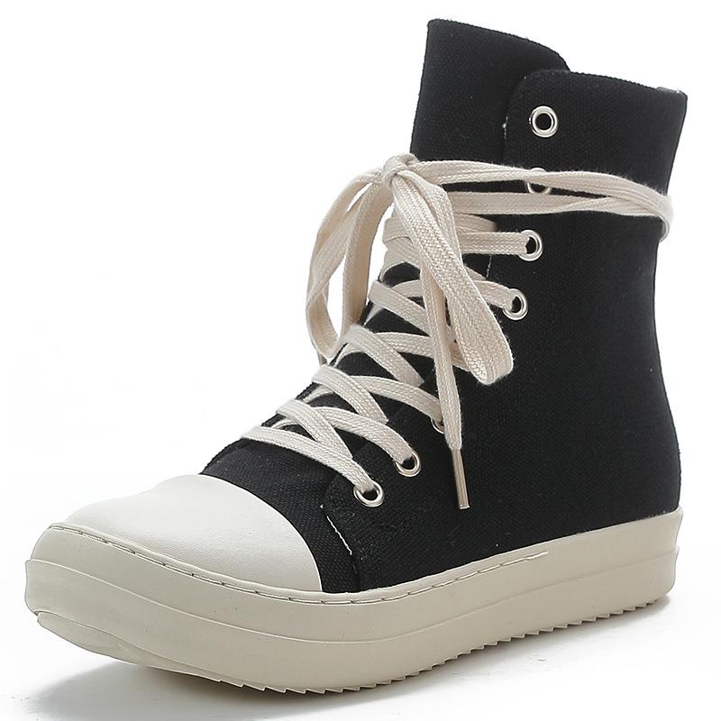 

Vintage Platform Women Sneakers High Top Cross Tied Men s Casual Shoes Leisure Brand Design Lace Up Fashion Shoes Zip Botas 38 чорний