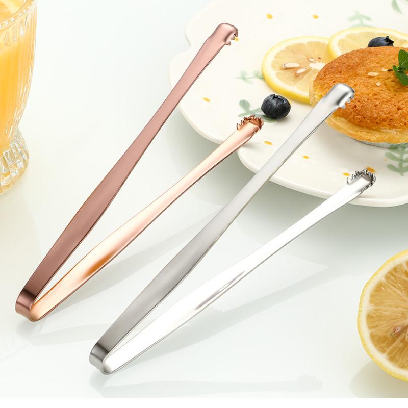 3Pcs Stainless Steel Ice Clamp Thick Anti Slip Ice Clip Fruit Coffee Cube Sugar Clip Toothed Food Clip Kitchen Accessories