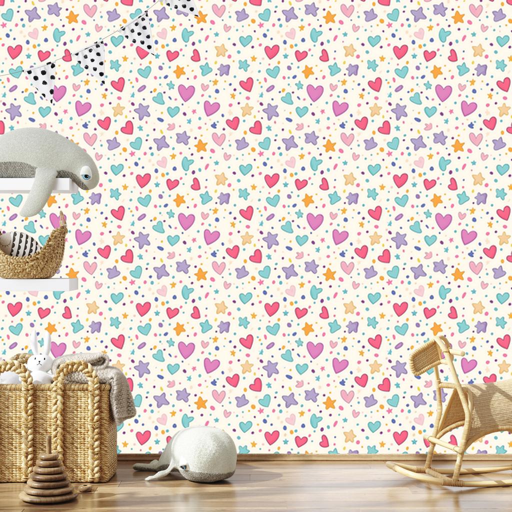 Love Wallpaper White, Cream and Light Gray 50x1000