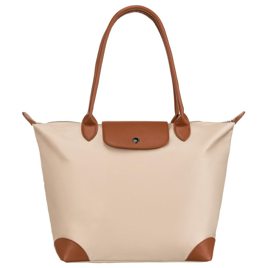 Beige Damen-Shopper aus Polyester, mit zwei Henkeln - Peterson