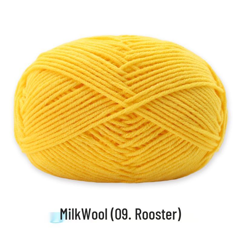 

4-Strand Milk Cotton Yarn Skein: Handmade Crochet & Knitting Material for DIY Dolls & Baby Bouquet Projects