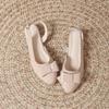French Bow Bag Head Sandals Women's Summer Wear 2025 New Nude Casual Temperament Thick Heel Empty Sandals