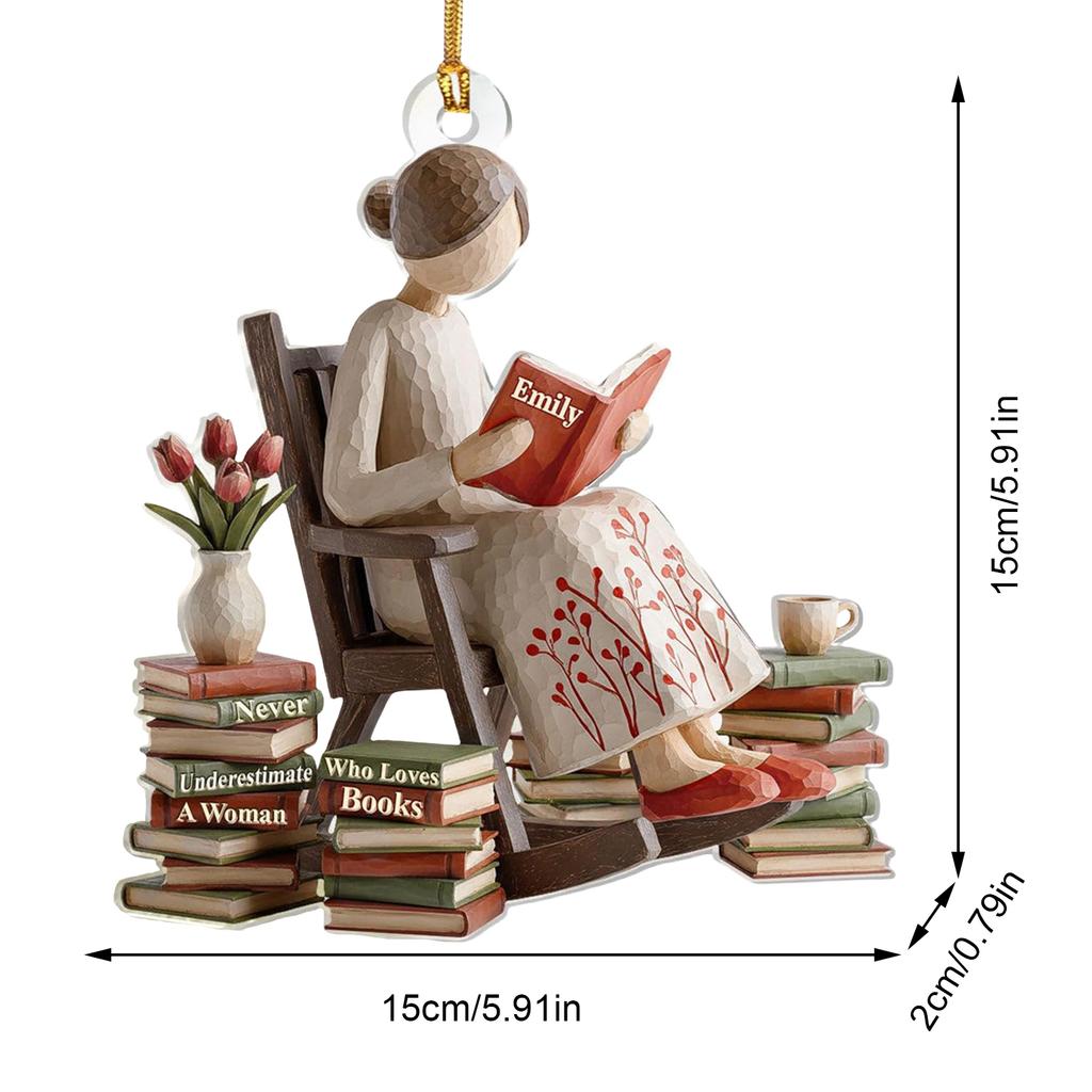 Just A Girl Who Loves Books Ornament Acrylic Stand Table Decoration Acrylic Plaque Christmas Ornaments for Bookworms