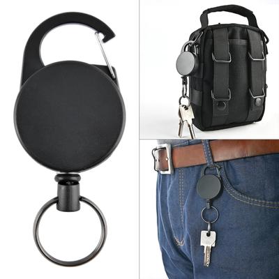 Llavero telescópico antirrobo con gancho retráctil, llavero con cadena antirrobo, llavero táctico, accesorios de 60 cm