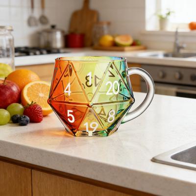 Cana Artistică Capacitate Mare Sticlă Transparentă Sticlă Suprapusă Plutitoare Efect Cană de Cafea Iubitor de Cărți Ergonomică