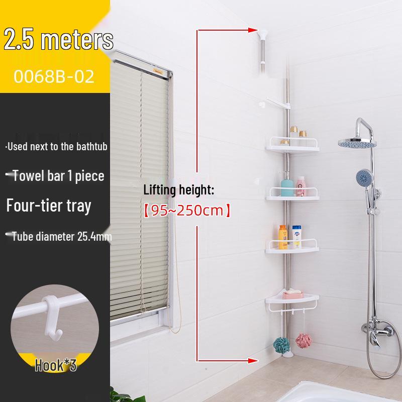 

Угловая этажерка для хранения в ванной без сверления: Многофункциональный органайзер от пола до потолка