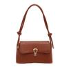 Street Style Trendy Pu Compact Square Shoulder Bag With Shell Shaped Buckle Lock