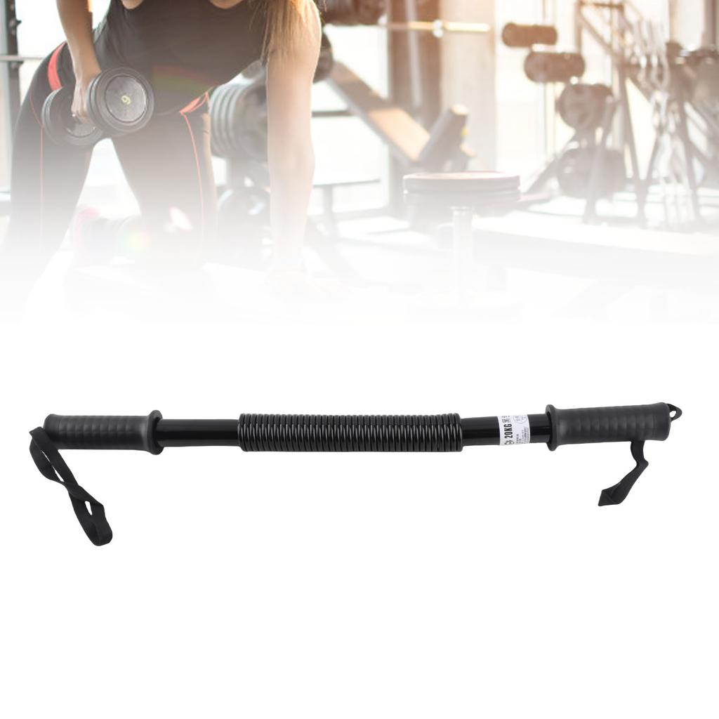 20Kg Spring Bar Exerciser Black High Strength Reliable Sturdy Versatile Power Spring Arm Bar for Fitness