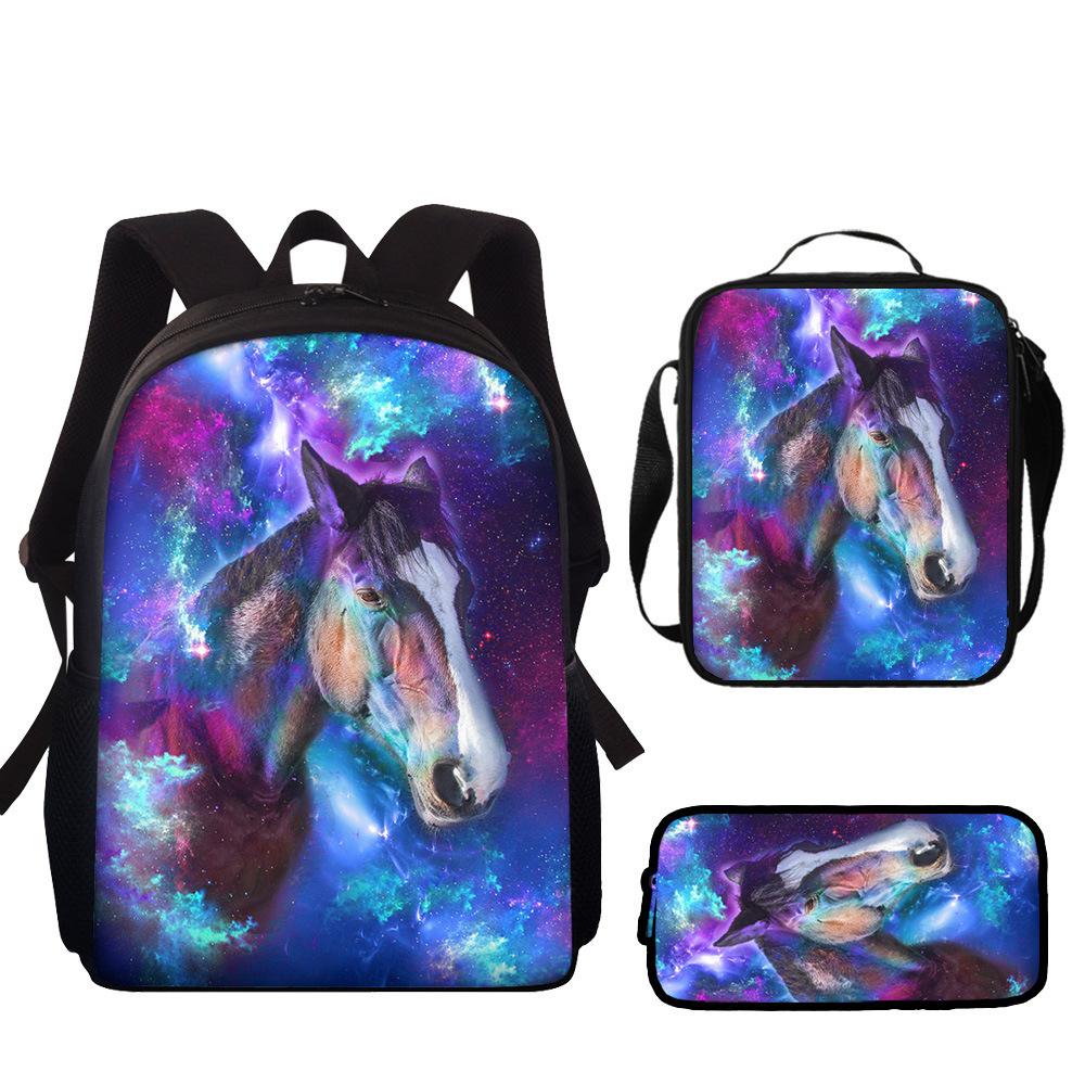 Backpack Unicorn Unicorn Animal Student School Bag, Digital Color Printing Animation Cartoon Backpack
