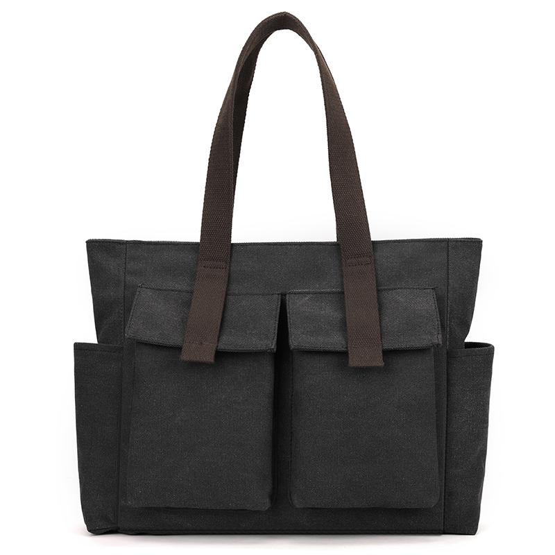 Vintage Canvas Messenger Bag for Women - Multi-Pocket Waterproof Satchel, Durable Crossbody Bag for Outdoor Travel & Daily Commute