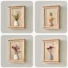 Farmhouses Style 6 Hook Wall Key Rack With Natural Wood Base And Retro Dried Flower Embellishment