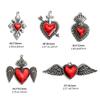 Pack of 15 Heart Pendant Alloy Material Heart Embellishments Gothic Heart Accessories for DIY Bracelet Jewelry Crafts