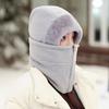 Windproof Plush Neckerchief Furry Mask Pullover Cap Beanies Hat Winter Balaclavas Cap  Women