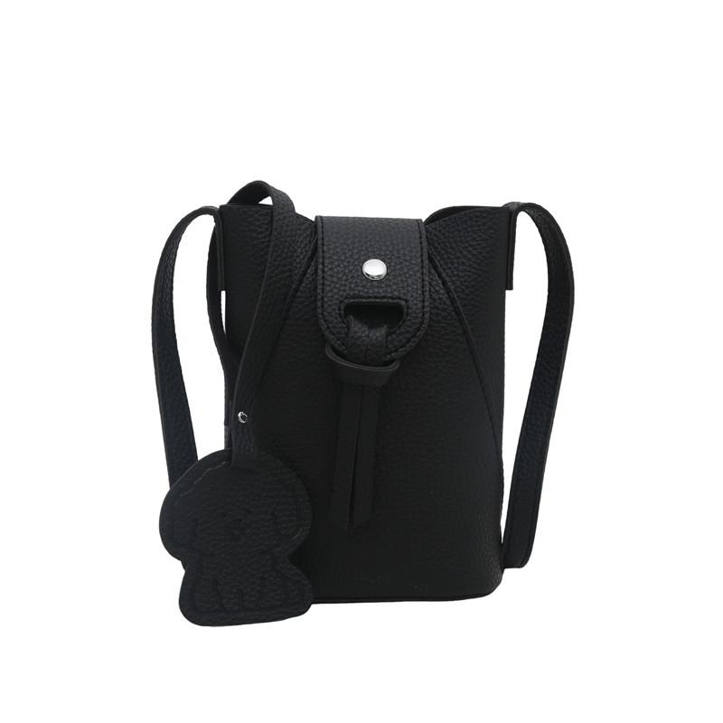 

Stylish and simple mobile phone bag women s bag 2 new versatile mini messenger bag textured shoulder bag чёрный