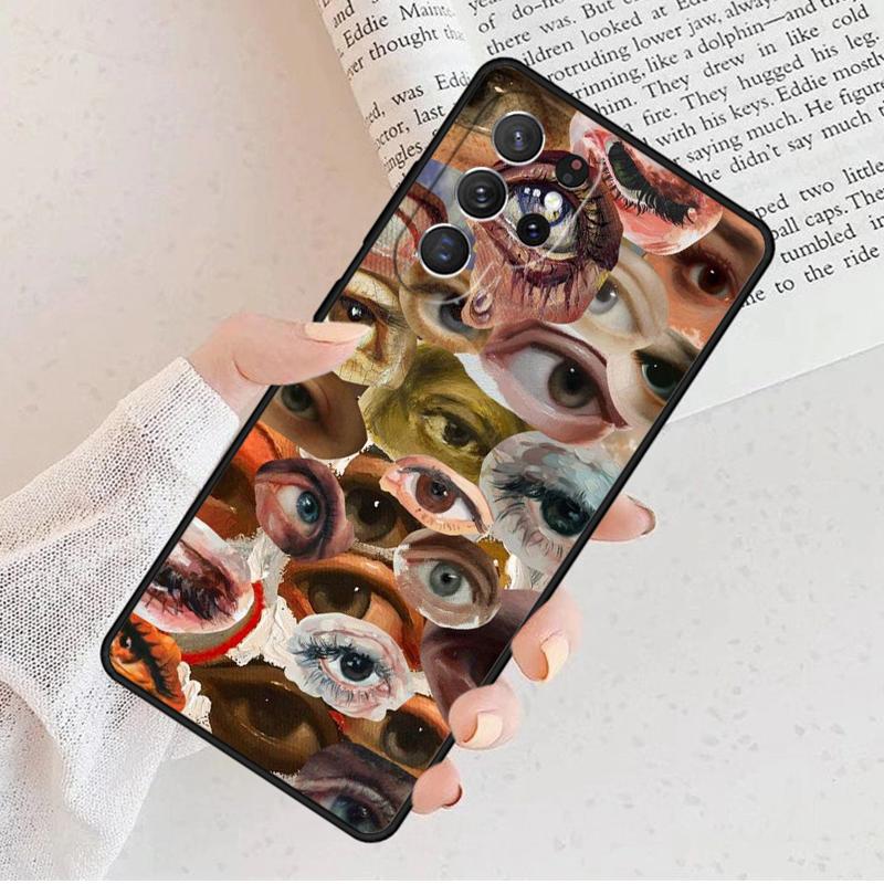 Eye Illustration Phone Case For Samsung Galaxy S25 S23 S30 S8 S21 S20 FE S24 S22 Note 10 20 S8 Plus Lite Ultra
